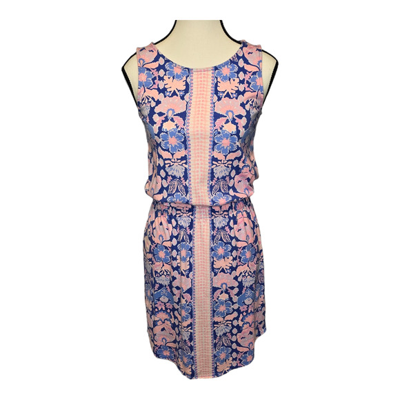 Lilly Pulizter Dress Size XXS Iris Blue Windward Pima Cotton Colorful Resort - Picture 1 of 12